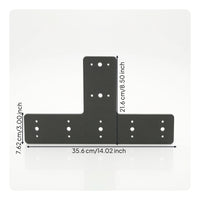 Flat T Bracket Structural T-Bracket Mending Plate with Predrilled Holes Heavy-Duty Powder-Coated for Builders, Timber Framing