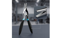 Alloy Steel Hose Separating Plier Tool V-Shaped Grips Fuel Line Pliers Spring-Loaded Oil Line Pliers Double-Layer Plastic Handles for Auto Repair, Garage Work