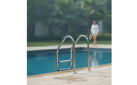 Pool Ladder with Anti-Slip Steps Stainless Steel Pool Ladder with Handrails No-Tool