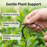Reusable Gardening Twist Ties, Flexible Plant Ties with Cutter, Black Synthetic Coated Iron Garden Wire for Tomato & Climbing Plants
