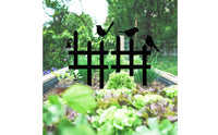 Black Bird Fence Plant Stake Cut Metal Birds on Fence Yard Art for Patio