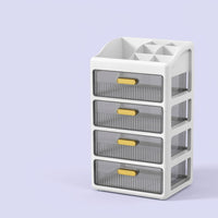 4-Layer Stackable Desktop Drawers with Compartments, Desk Storage Organizer for Office, Pull Out Drawer Style Stationery Box, 18L Capacity