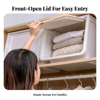 Front-Opening Container Easy Retrieval Organizer Box Stackable Design Space Saving for Parents, Families, Playroom, Bedroom