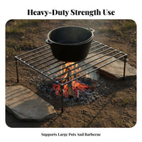 Multi-Functional Portable Campfire Grill Easy Storage Detachable Cooking Grate High Temperature Resistant for Picnickers, Outdoor, Backyard