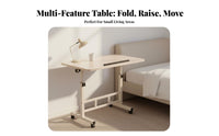 Multifunctional Adjustable Bedside Table Multi-Functional Mobile Laptop Stand Space-Saving for Seniors, Dorm Room, Home Away Ice