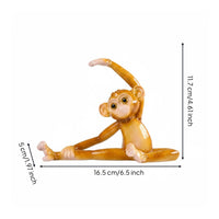 Resin Monkey Figurine Glossy Creature Statue Amber-Gold for Cabinet