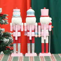 38cm European Macaron Cake Head Nutcracker Wooden Ornament Christmas Decoration
