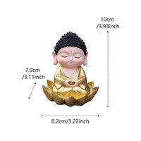Gold Buddha Statue Polyresin Buddha Lotus Figurine for Courtyard, Patio