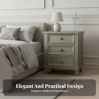 3-Drawer Nightstand Vintage design Bedside Table Distressed Finish French Country Design for Adults, Students, Hallway, Entryway