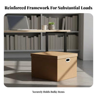 Foldable Cardboard Container Ships Flat Household Storage Stackable for Students