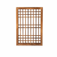 Wood Window Pane Rustic Lattice Wood Panel Decorative Decor for Living Room