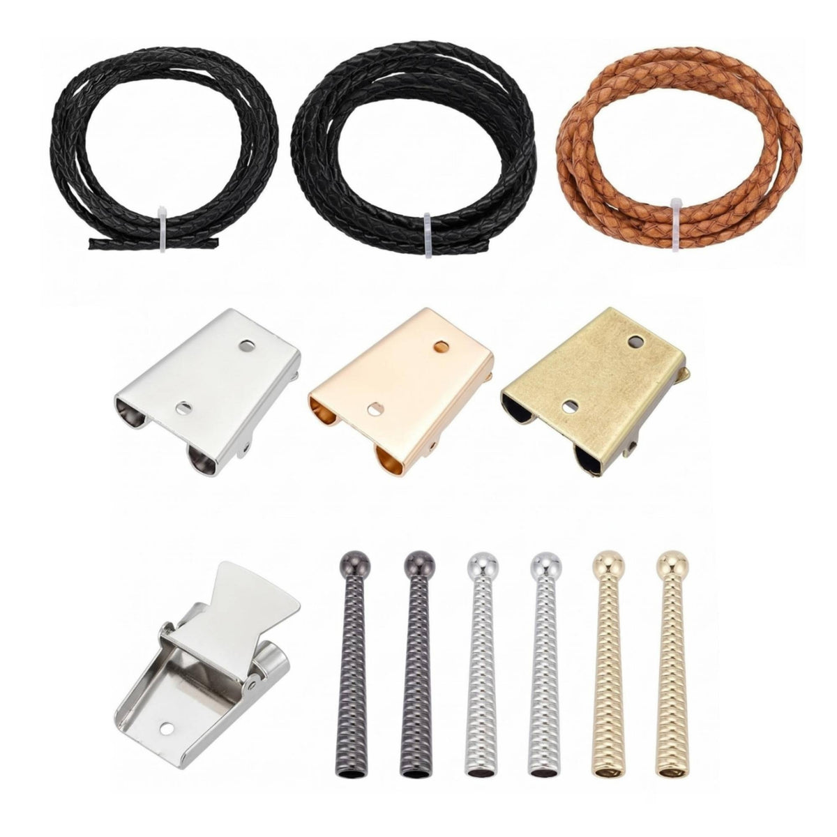 Bolo Tie Findings Kit Silver-Tone Bolo Tie Kit Coiled