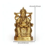 Wealth Gold Statue Brass-Toned Gold of Prosperity Statue Polished Figurine with Base Ingot Ornament for Believers, Entryway