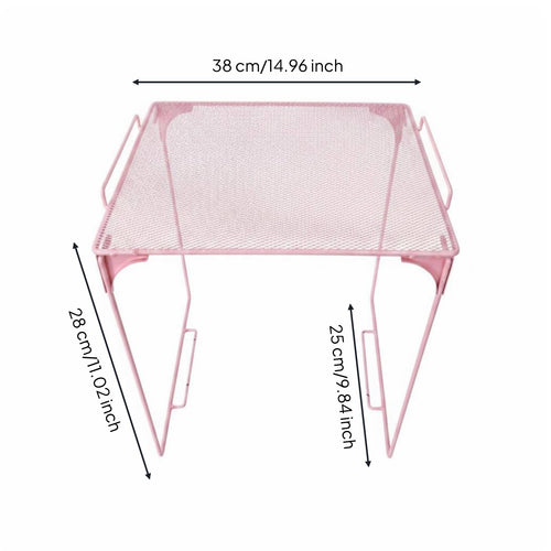 Foldable Mesh Rack Stackable Storage Rack Heavy Duty Iron Storage Stand for Stall, Retail
