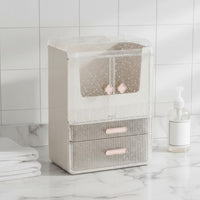 Desktop Cosmetic Storage Box Elegant Design Dustproof Makeup Storage Box Waterproof Cosmetics Organizer Holder for Washroom