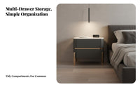2-Drawer End Table Luxury Design Nightstand Modern Aesthetic for Bedroom