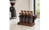 Coffee Bean Storage Rack Single Dose Display Stand, with Funnel Freshness Organizer for Baristas