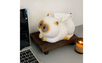 Siamese Cat Tissue Box Blue Eyes Resin Cat Tissue Box Holder Top Opening