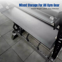 Multi-Functional Dumbbell Rack, Three-Tier Kettlebell & Barbell Plate Stand, Sturdy Metal Organizer