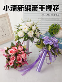 Bridal Bouquet for Wedding - Silk Rose Hand Bouquet for Engagement and Photo Shoots