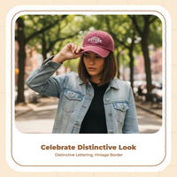 Vintage washed denim sport cap, adjustable fit for women.