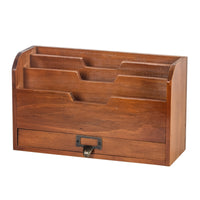Desk Organizer with Drawer Vintage Mail Organizer with Drawer Space-Saving