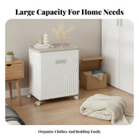 Foldable Wheeled Container With casters Household Storage Front Opening Door