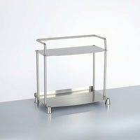 Tabletop Display Shelf Stainless Steel Rack Rounded Rails Two-Tier Storage Rack Easy to Clean for Coffee Area
