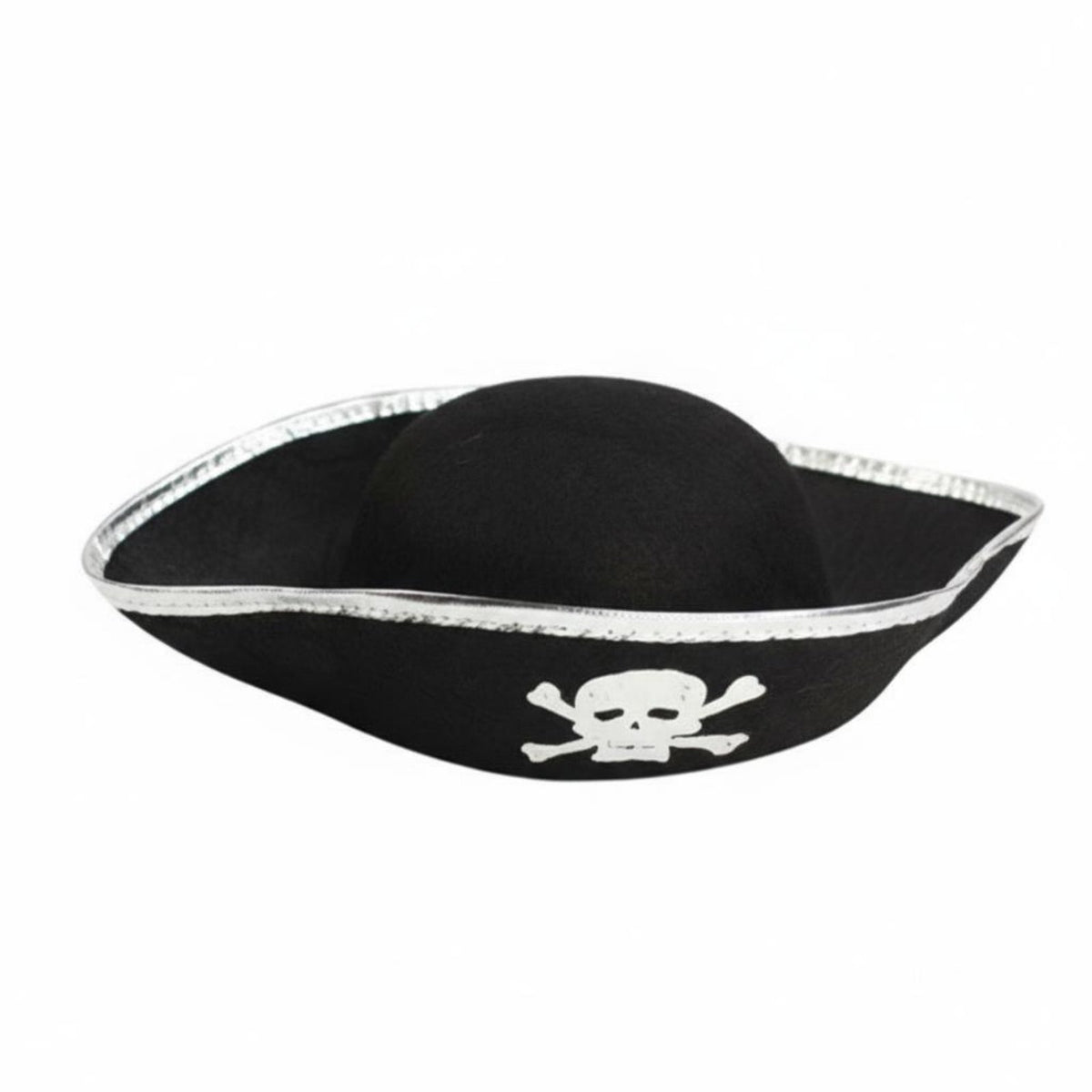 Child S Pirate Hat Gold/Silver Trim Pirate Leader Hat Costume Accessory Lightweight Themed Headwear Soft Material