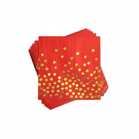 Red Foil Spot Tableware Set, Festive Party Supplies, Holiday