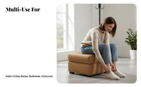 Tufted Storage Ottoman Padded Seat Upholstered Bench adaptable for Living Room