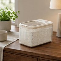 Sealed Rice Container Single-Press Dispensing Moisture-Proof Rice Box Clear Body