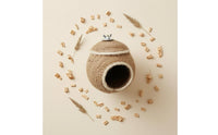 Handwoven Round Bird Nesting House Circular Entrance Rope Bird House Natural Tan Roosting Pocket Small Birds