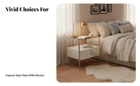 C-Shaped Drawer Unit Modernist aesthetic Nightstand InstallationNo Assembly Required for Small Spaces