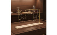 Jewelry Display Stand Tabletop Necklace Display Stand Jewelry Organizer with Wooden Base Metal for Jewelers, Boutique