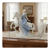 Ceramic Lady Statue Artistic Lady Figurine Collectible for Shelf