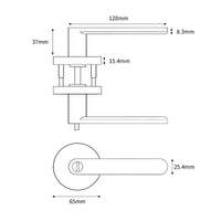 Keyed Lever Lockset Round Rosette Keyed Lever Lock Long-Lasting