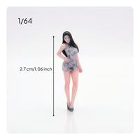 Miniature Female Figure 1/64 Scale Female Figurine Color-Printed for Collectors