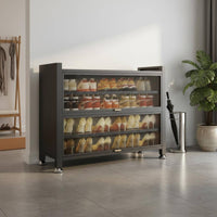 Multi-Layer Footwear Storage Unit Dust-Shielded Large Capacity Metal Footwear Storage Unit Sturdy and Sturdy for Homeowners, Apartment Dwellers