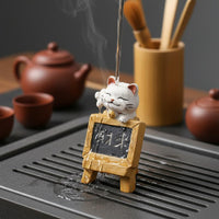 Auspicious Cat Tea Pet Handmade Zisha Clay Figurine Develops Patina Over Time