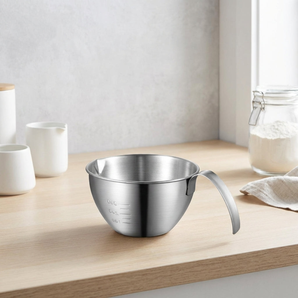 Mixing Bowl and Rice Washer with Handle, 304 Stainless Steel Mesh Rice Strainer with Measurements, Versatile Salad Bowl for Adult Meal Prep