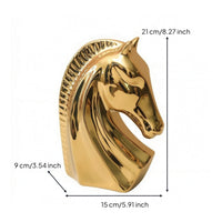Horse Head Statue Hollow Home Decor Electroplated for Desktop Display