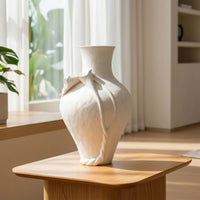 Decorative Ceramic Vase Handmade Ceramic Flower Vase Minimalist Artistic Flower Vessel for Tabletop