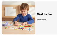 Natural Wood Construction Creative Thinking Brain Teaser Hand-Eye Coordination Wooden Color Matching Brain Teaser Fine Movement Skills Color Shape Matching Toy & Child-Safe for Children, Preschoolers, Toddlers, Kindergarten, Classroom
