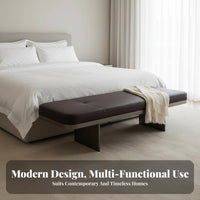 Light Luxury Sculptural Ribbon-Base Ottoman signature-design Upholstered Bench Italian Inspired Accent Furniture Modern Aesthetic for Homeowners, Apartment Dwellers, Families, Bedroom, Entryway, Hallway, Living Room