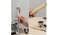 Comfortable Grip Espresso Stirrer with Leather Handle Food-Grade WDT Tool Long-Lasting Coffee Needle Stirrer Ergonomic for Baristas