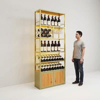Wine Rack, Liquor Shelf, Bottle Rack, Metal, Freestanding, Modern Design, 230cm