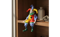 Dangling Leg Clown Ornament Colorful Ceramic Clown Doll Collectible