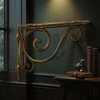 Cast Iron Shelf Bracket Rubbed Gold Look Ornate Cast Iron Corbel