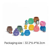 20 Pieces Colorful Sea Animal Counting Toy with Matching Cups Bright Animal Counting Toy with Sorting Cups Learning Educational for Classroom, Playroom, Bath Time